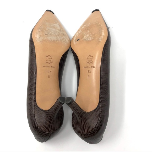 ELLEN TRACY brown leather heels, made in Italy, size 8.5 - Picture 5 of 5